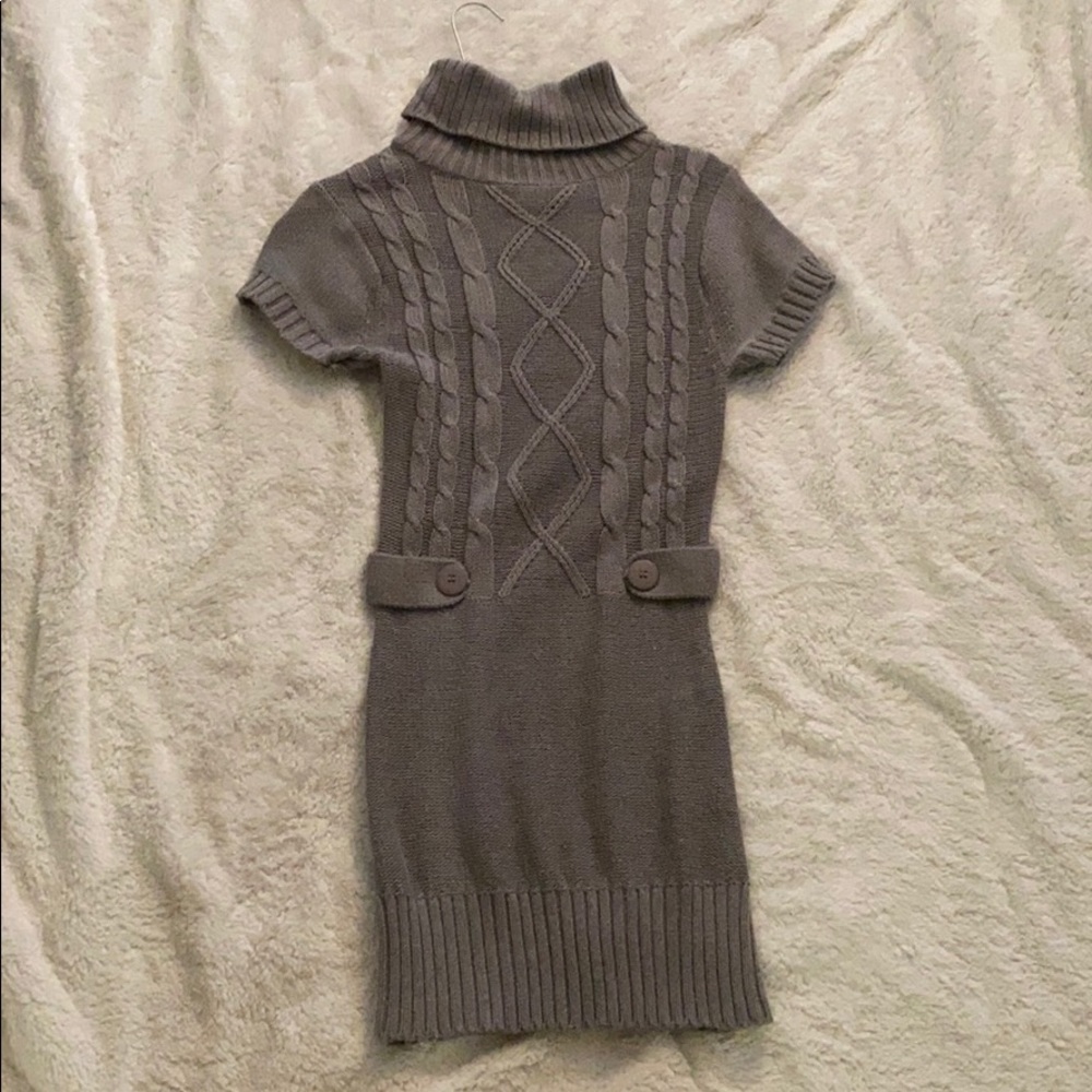 Grey knit sweater dress